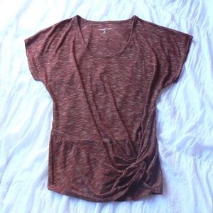 Liz Lange Maternity burgundy tie front top S